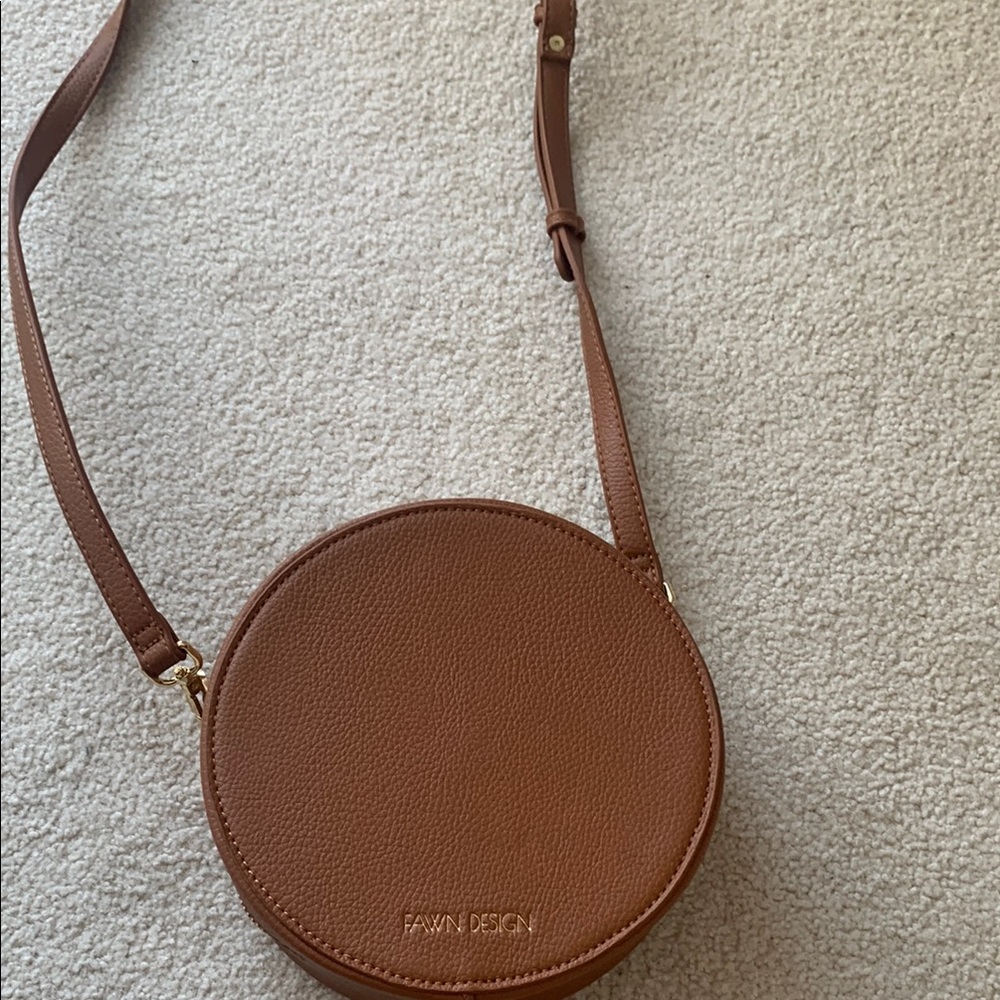 Fawn Design Brown Circle Crossbody Bag
